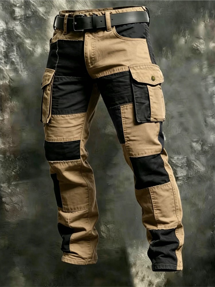 Men'S Fashion Khaki Pants - Calças Cargo Masculinas de Algodão Cáqui