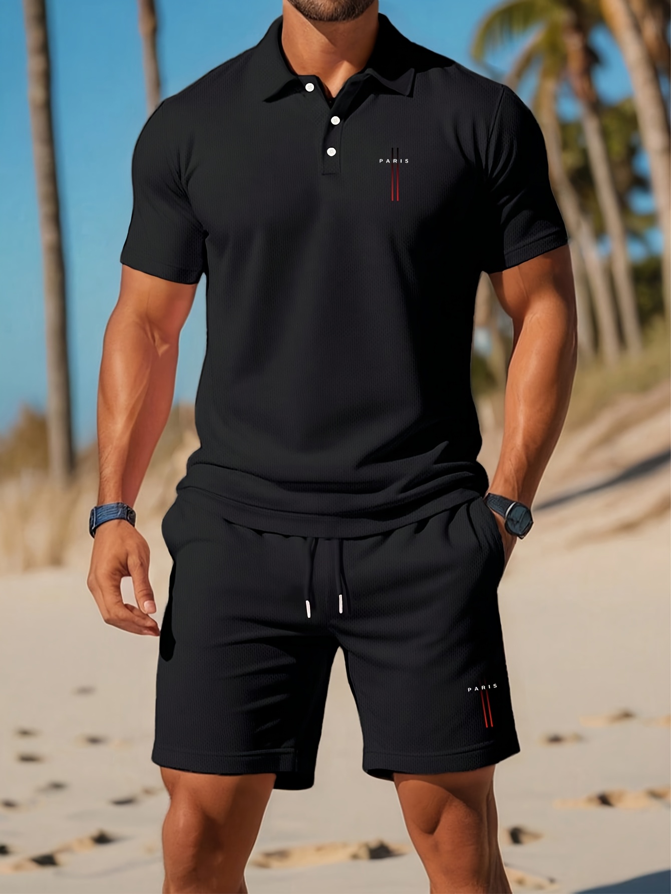 Men'S Fashion Polo - Conjunto de Camisa Polo Masculina Verão