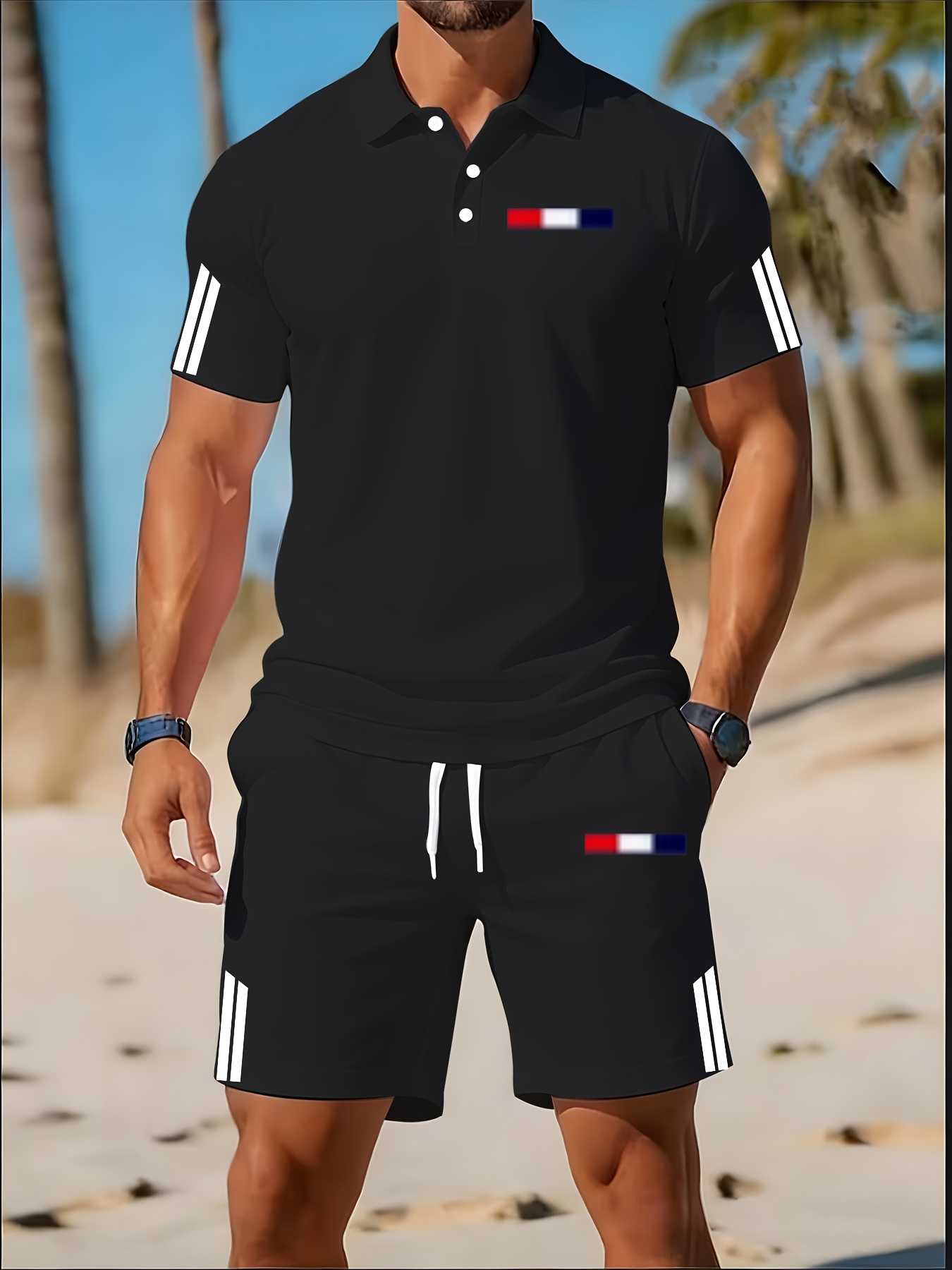 Men'S Fashion Polo - Conjunto de Camisa Polo Masculina Verão