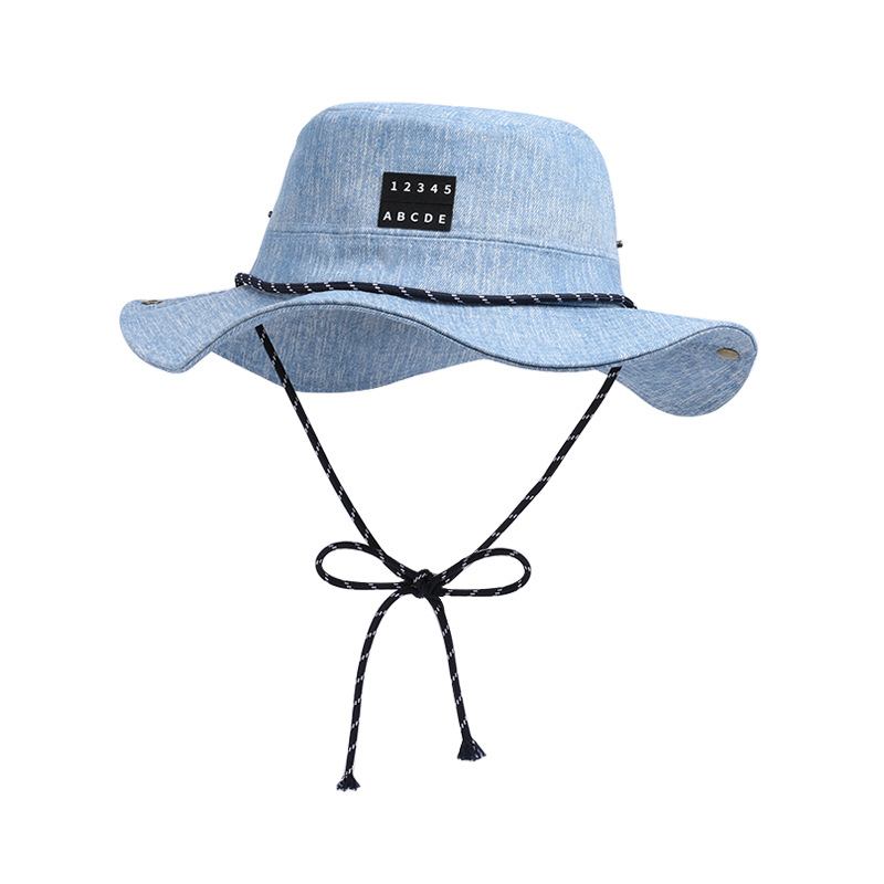 Mens Fashion Bucket Hat - Moda coreana homem lavado denim chapéu