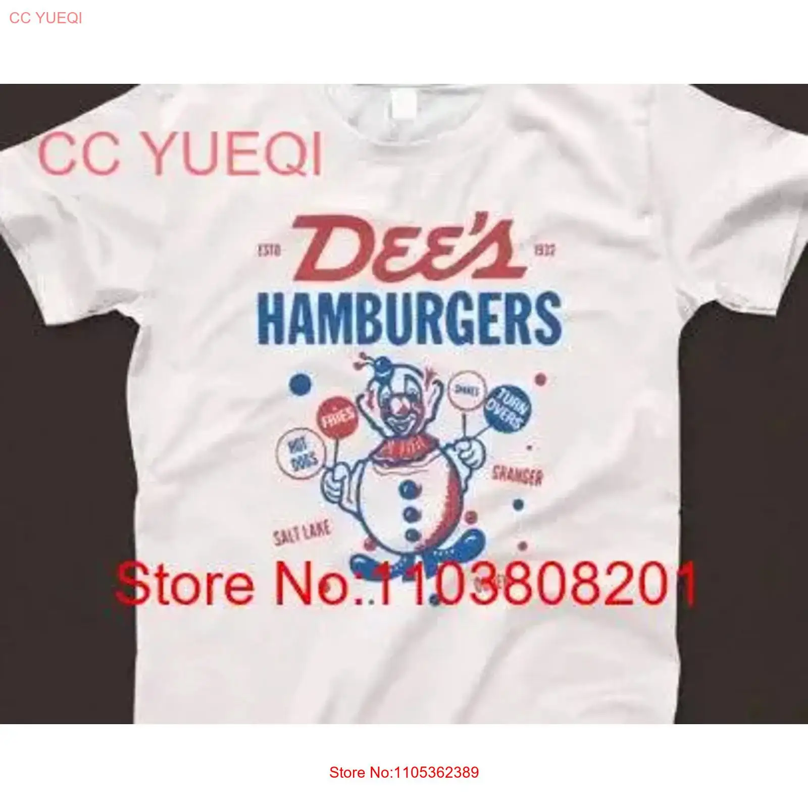 Men'S Fashion Hamburg - Camiseta Dee's Hamburgers 1026 Retro Branca