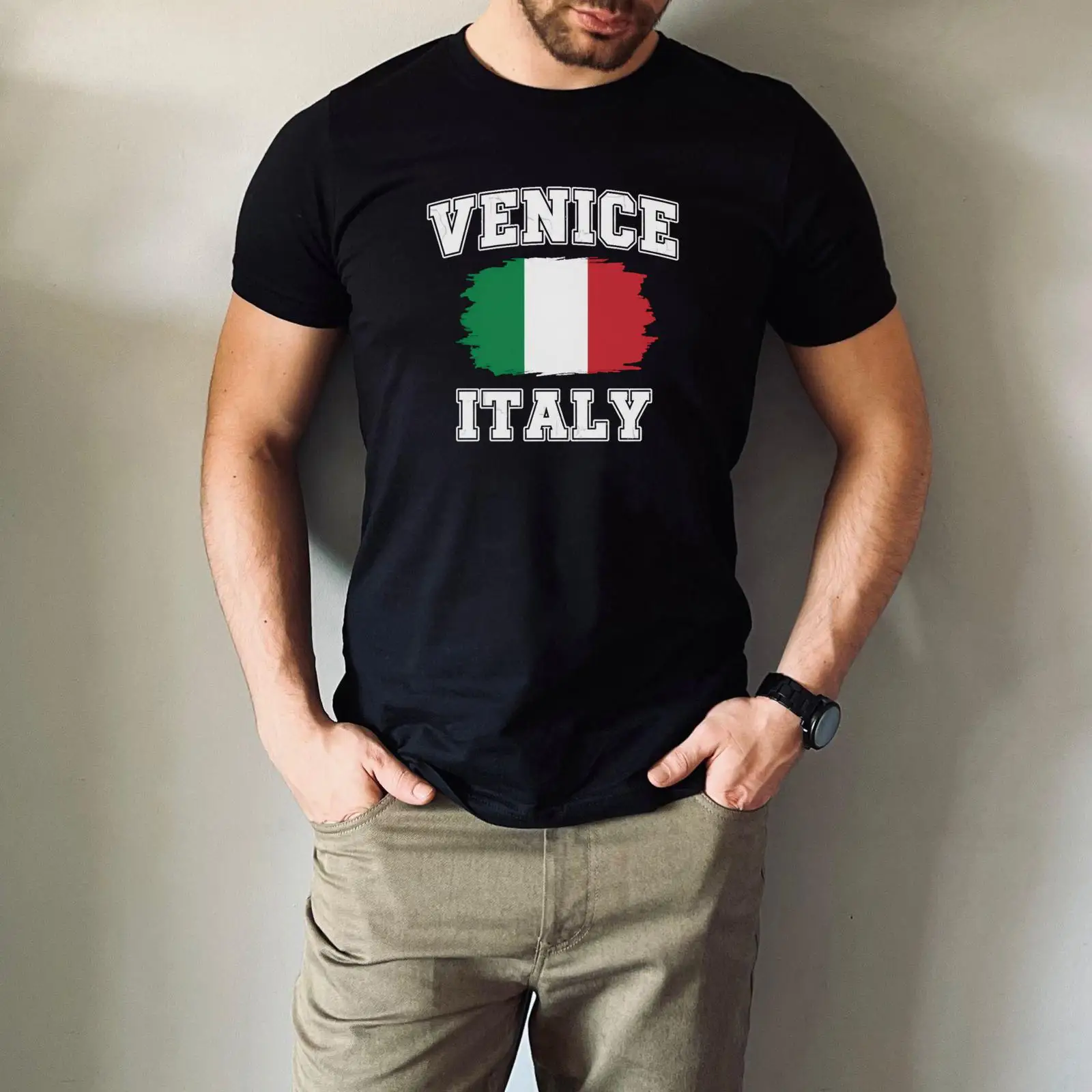 Men'S Fashion Venice Italy - Camiseta Veneza Itália Bandeira Italiana Lembrança