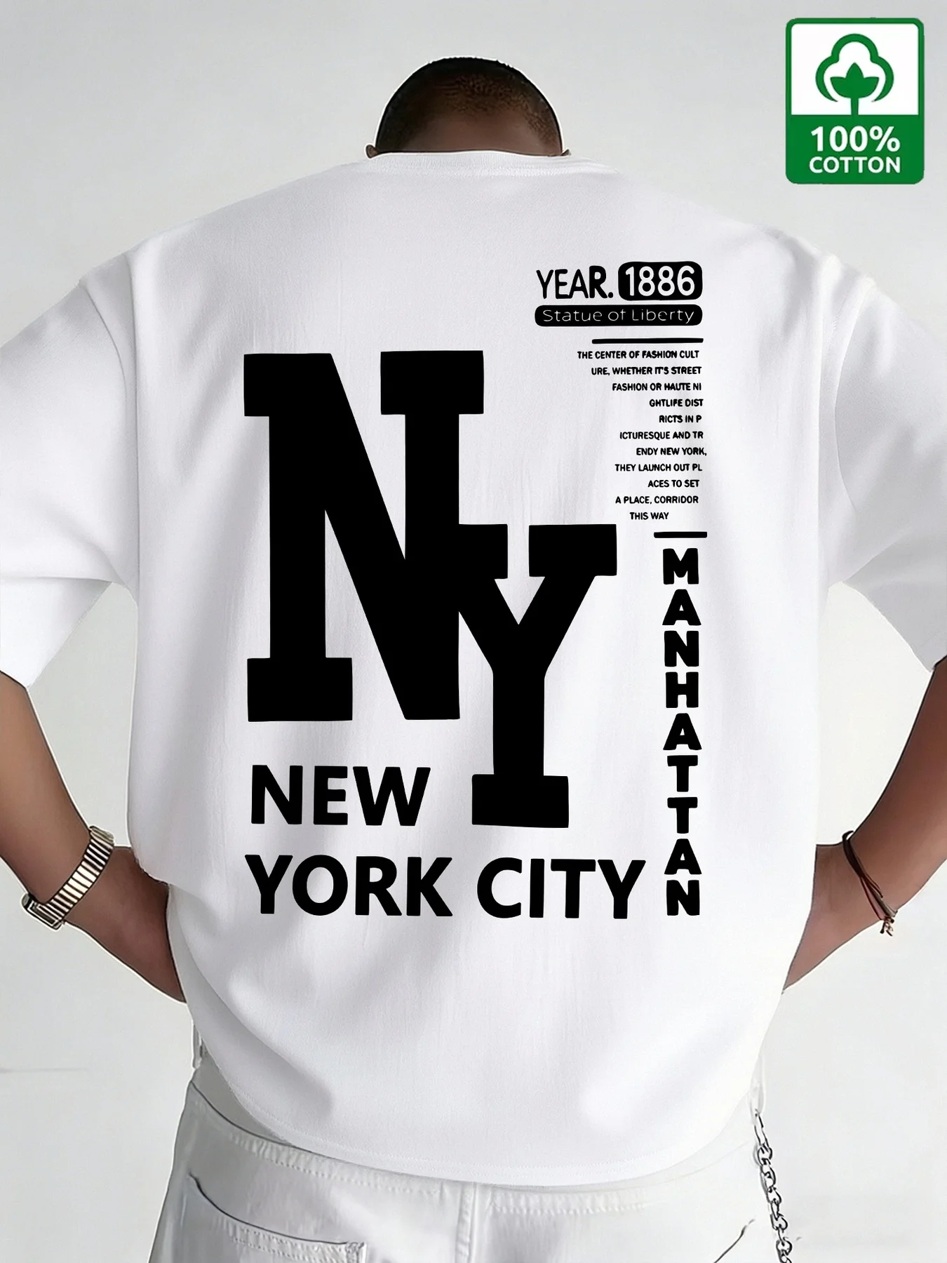 Men'S Fashion Nyc - Camiseta Masculina NYC de Algodão com