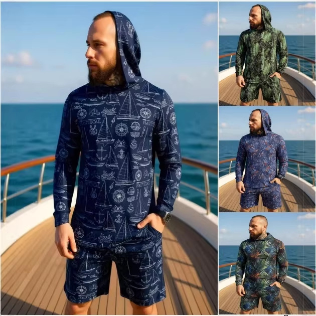 Military Shirt Men - Conjunto de Duas Peças com Estampa