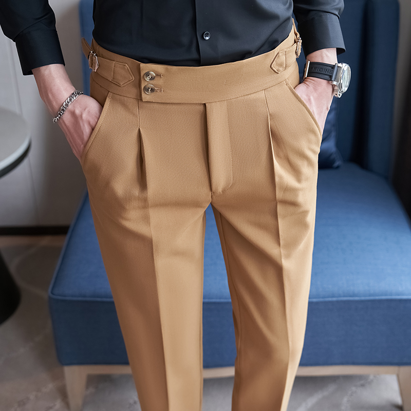 Men'S Fashion Khaki Pants - Calça Social Masculina Preta Nova 2026,