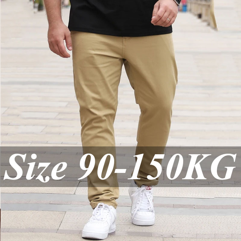 Men'S Fashion Khaki Pants - Plus size 36-50 calças masculinas corte