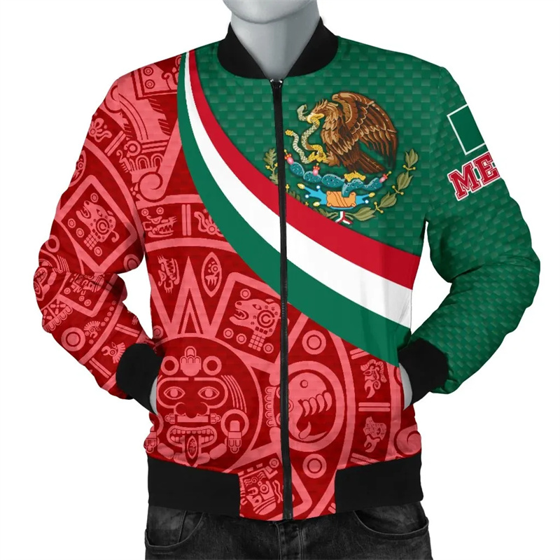 Mens Fashion Mexico - Jaqueta gráfica guerreiro asteca masculina, jaqueta