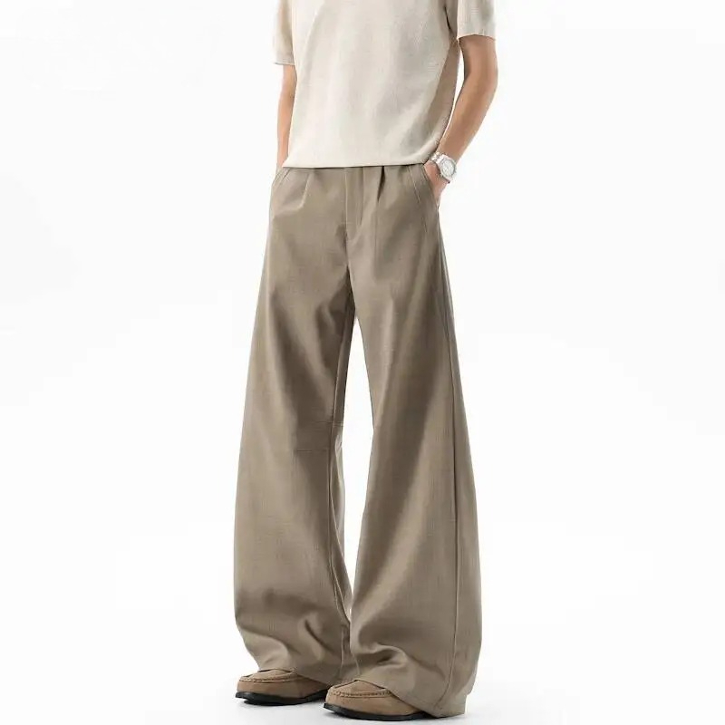 Men'S Fashion Khaki Pants - Calças de Terno Masculinas Vintage em