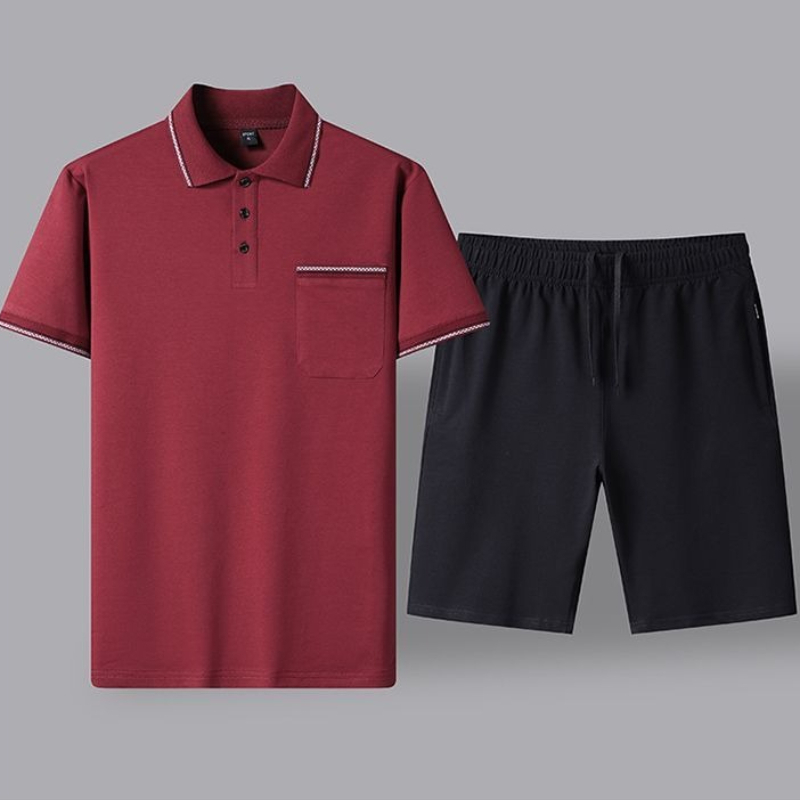 Men'S Fashion Polo - Conjunto casual masculino de verão, camisa