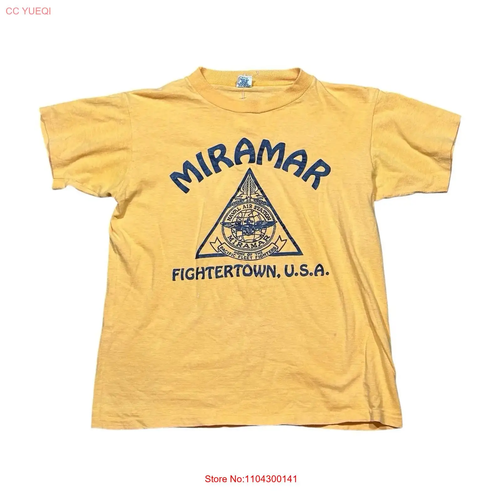 Military Shirt Men - Camiseta Amarela VTG Anos 80 Miramar