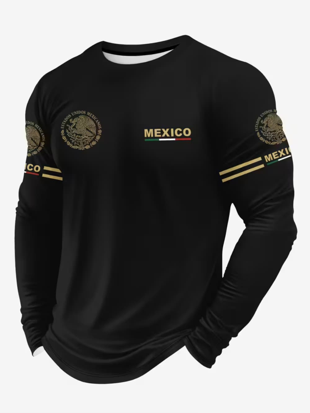 Mens Fashion Mexico - Camiseta Masculina Estampada Águia do México,