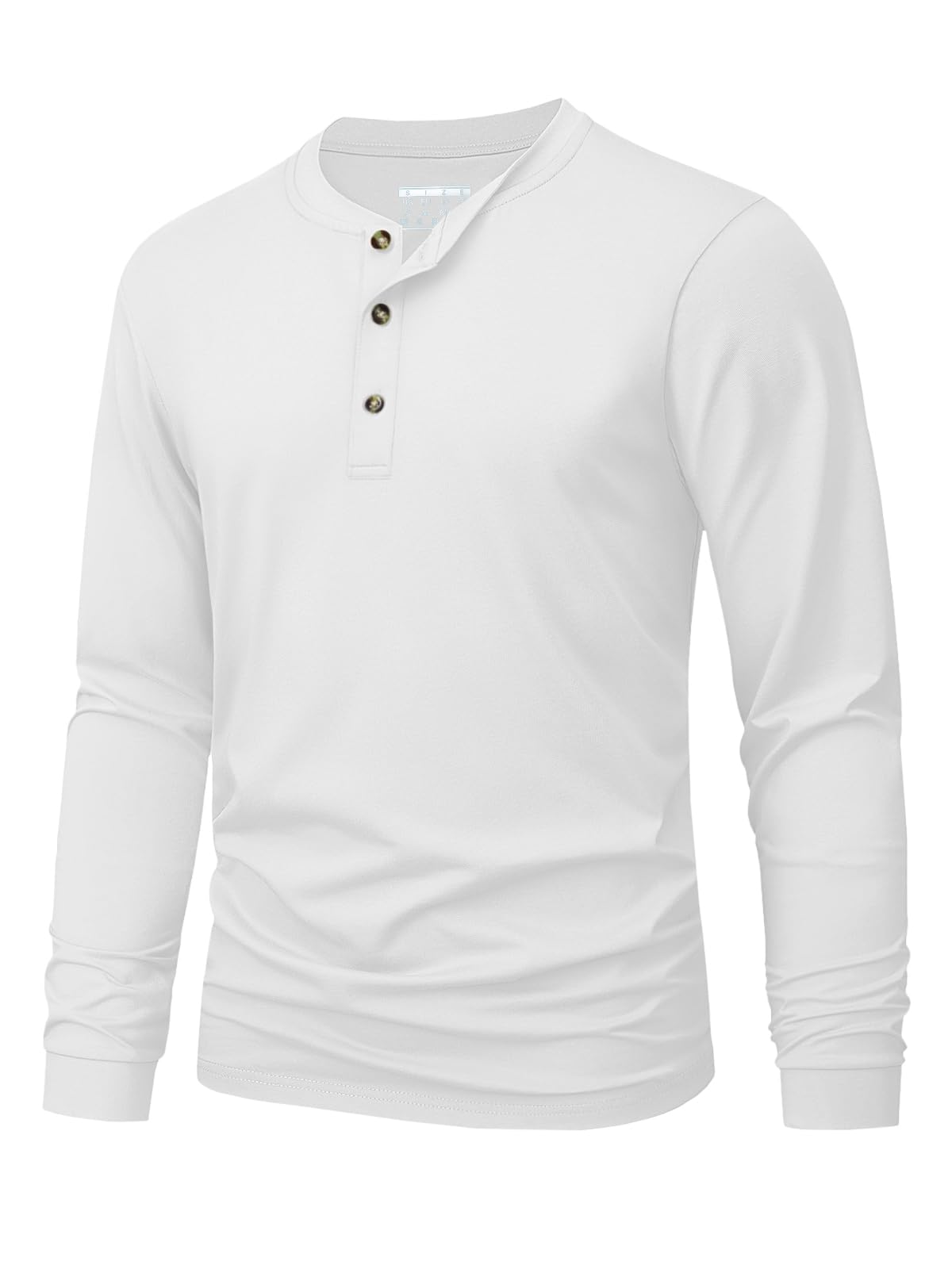 Men'S Fashion T Shirts - Camiseta Henley Masculina Simples de Cor