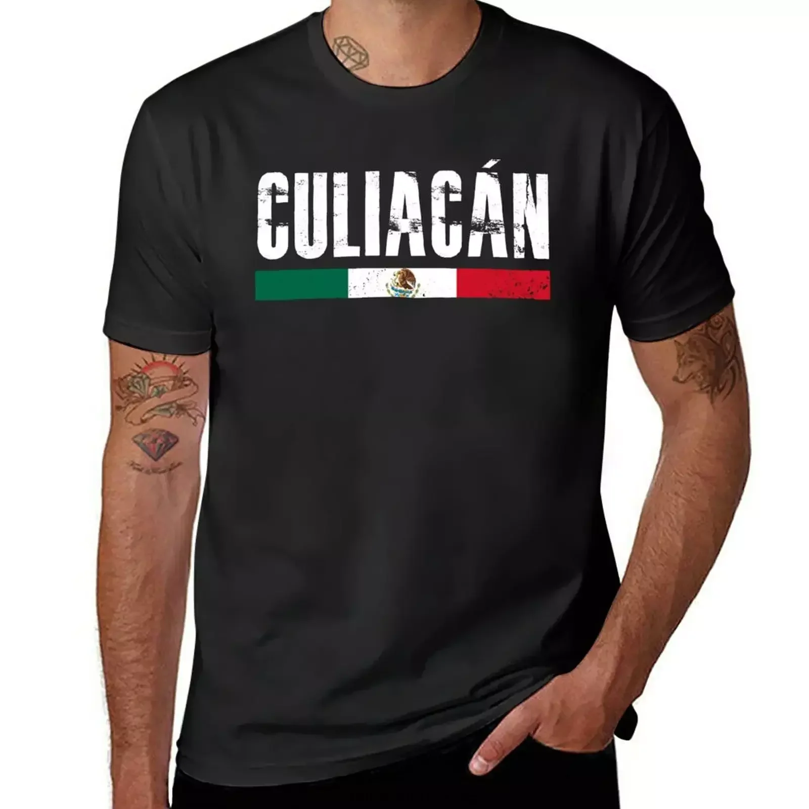 Mens Fashion Mexico - Camiseta masculina com bandeira mexicana de