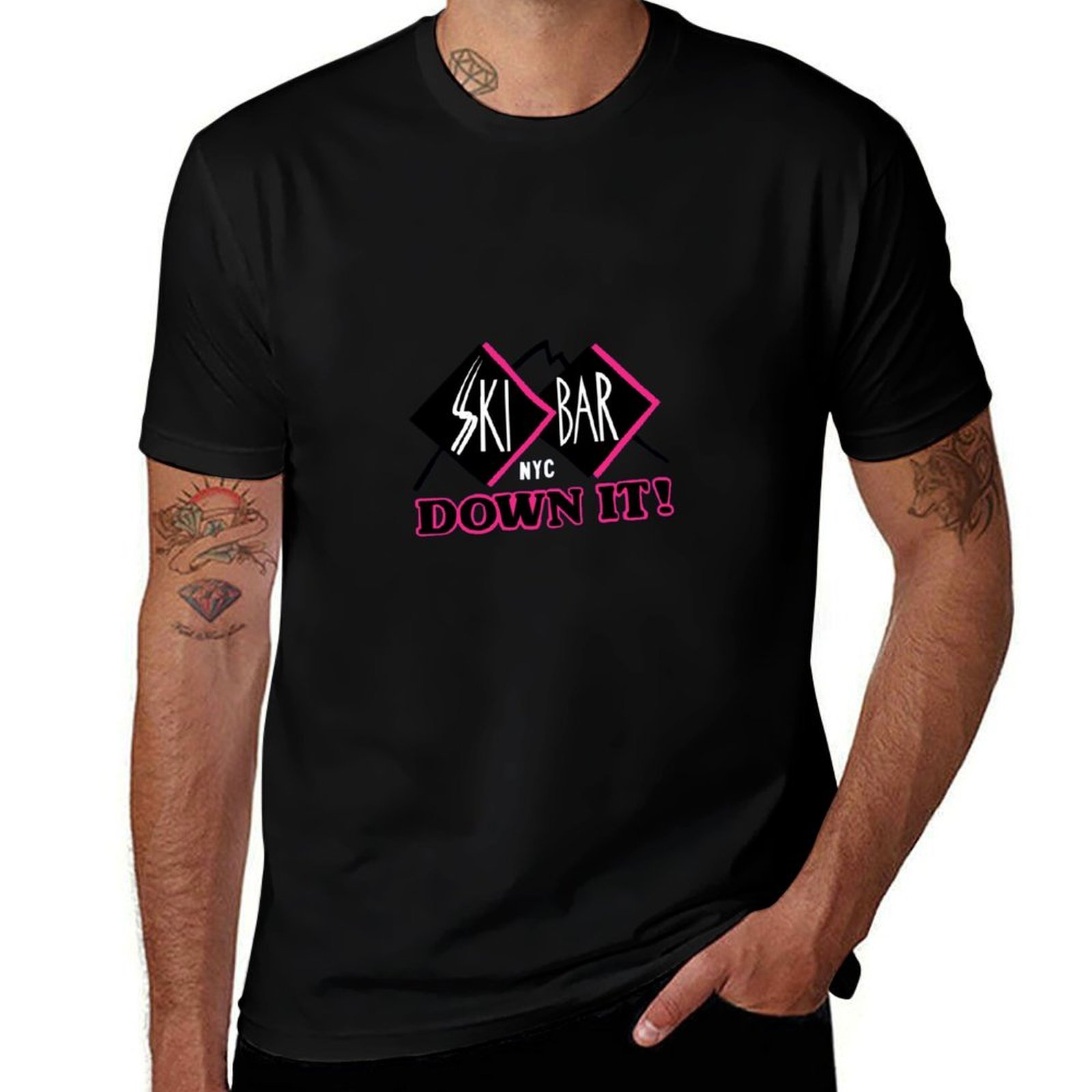 Men'S Fashion Nyc - Camiseta Ski Bar NYC, Moda Simples