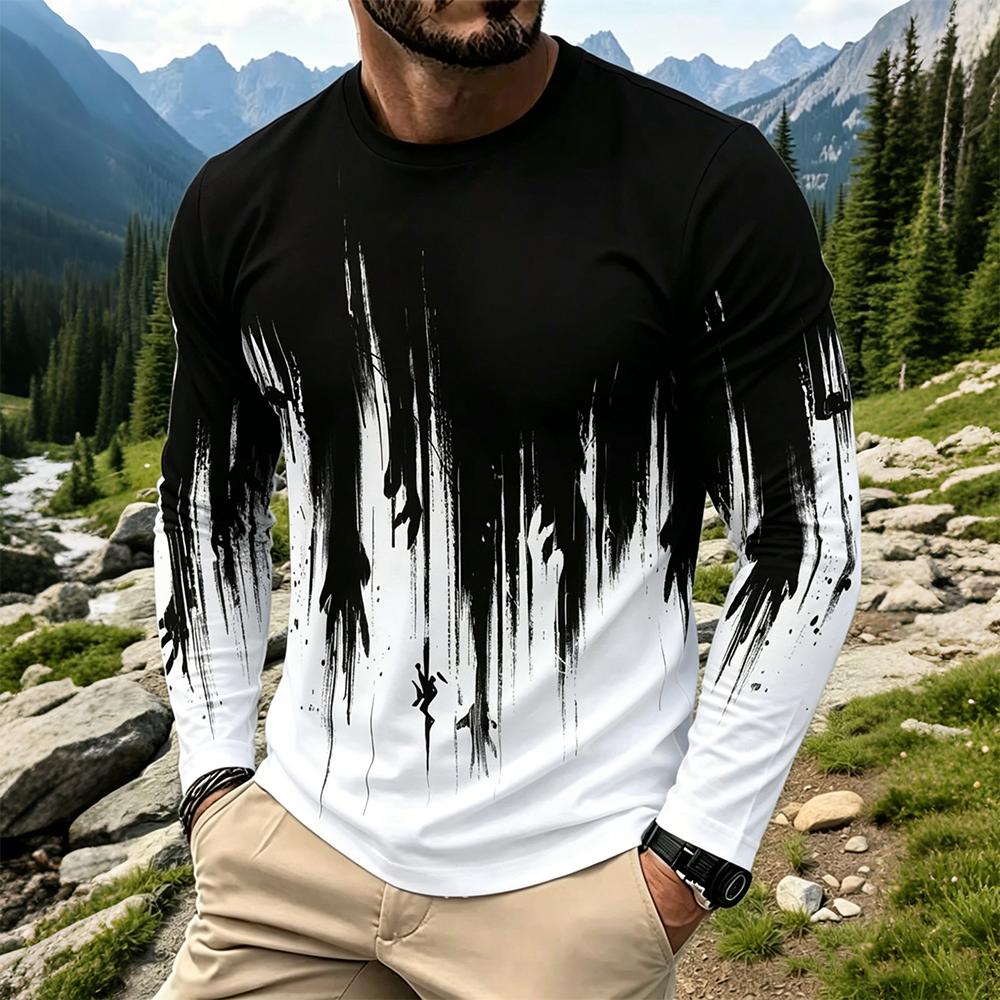 Men'S Fashion T Shirts - Camiseta Masculina de Manga Longa com