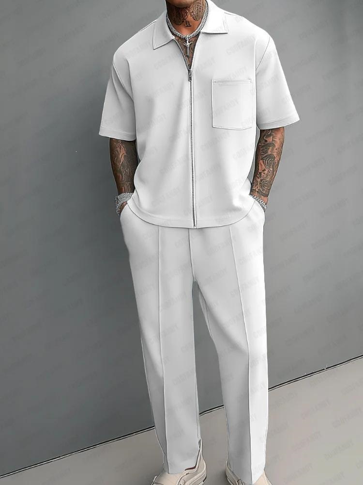 Men'S Fashion Polo - Conjuntos Masculinos de 2 Peças Camisa