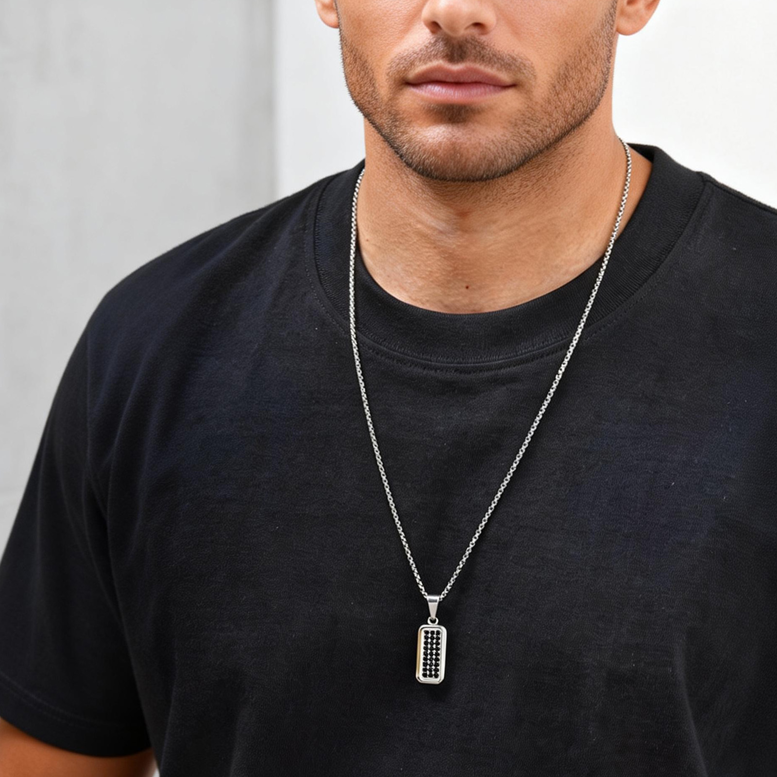 Colar Personalizado com Pingen - Men'S Fashion All Black Outfit avaliação e preço