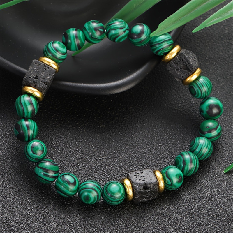 1pc Nova Pulseira de Malaquita - Mens Fashion Help avaliação e preço