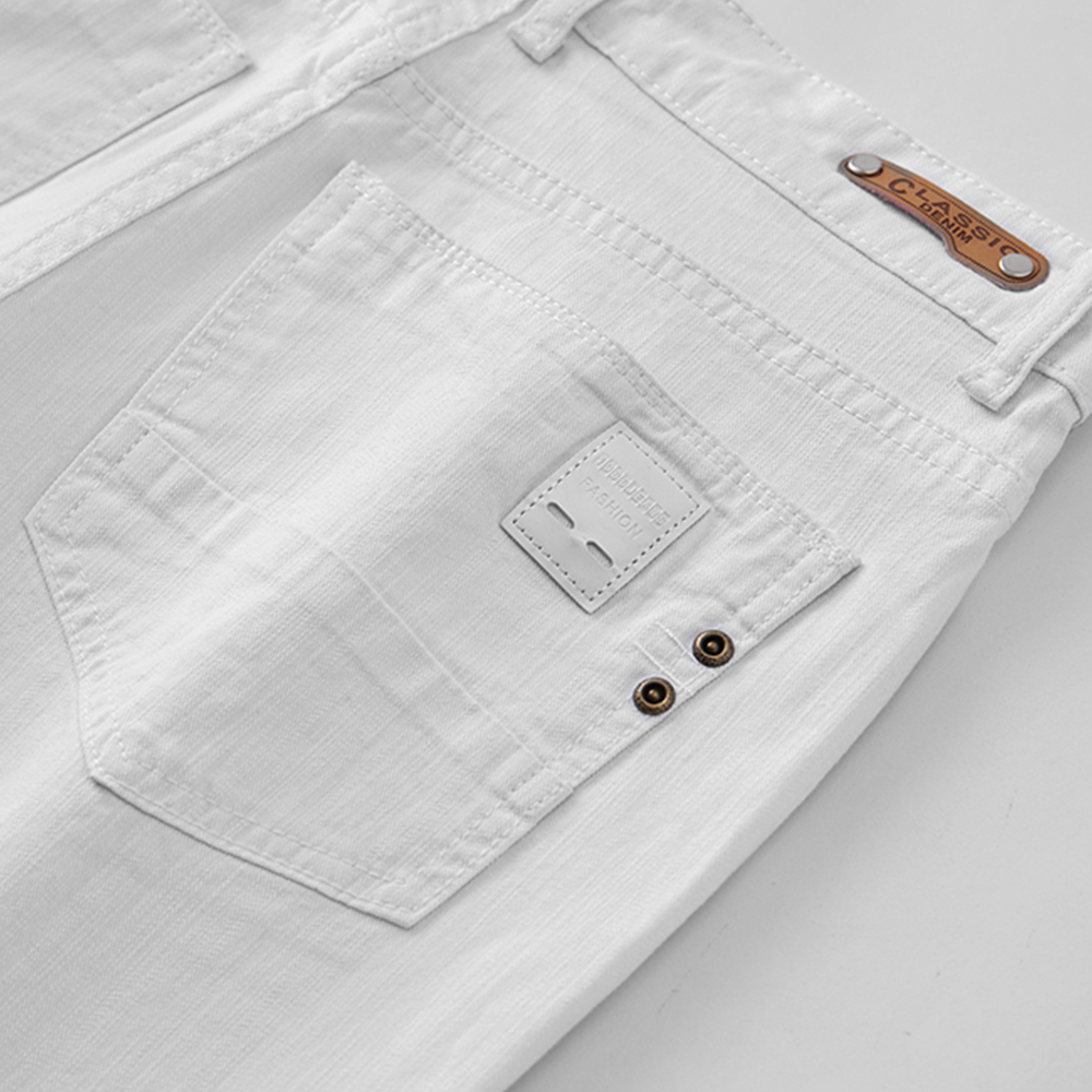 Homens jeans brancos elasticid - Men'S Fashion For 70 Year Old avaliação e preço