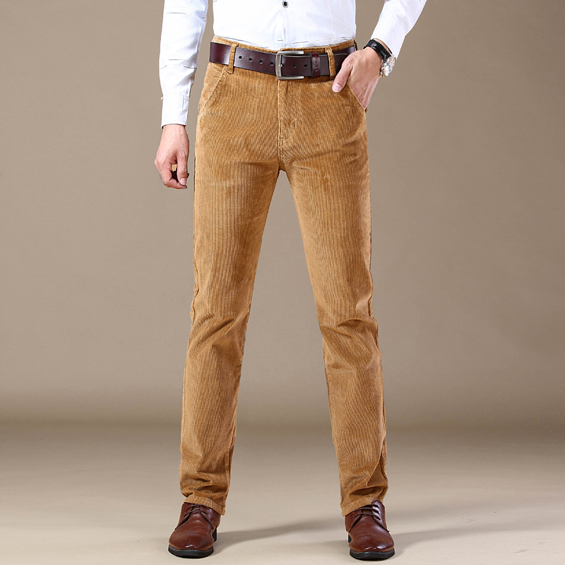 Calças casuais de veludo de al - Men'S Fashion Khaki Pants avaliação e preço