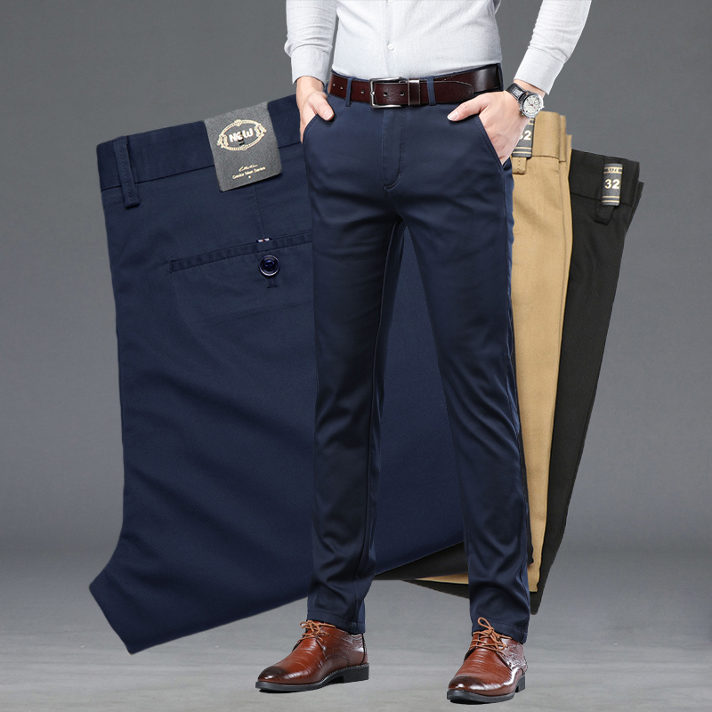 Verão fino masculino terno cal - Men'S Fashion Khaki Pants avaliação e preço