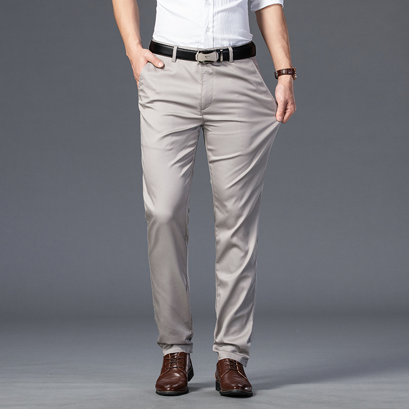 Verão fino masculino terno cal - Men'S Fashion Khaki Pants avaliação e preço