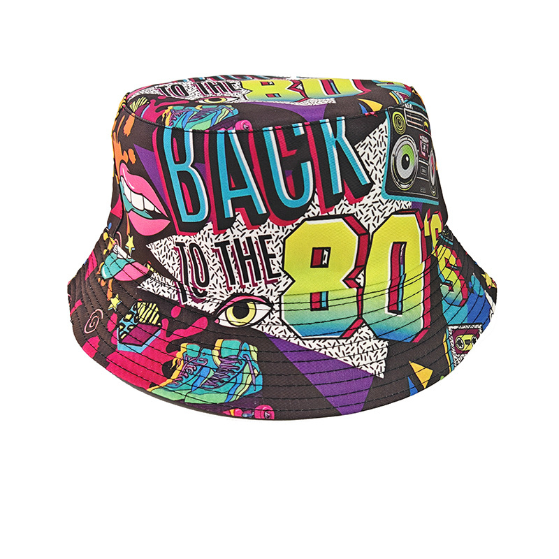 Chapéu Bucket Retrô Graffiti A - Mens Fashion Bucket Hat avaliação e preço
