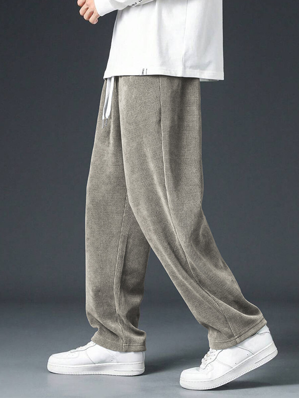 Calças Clássicas de Corduroy p - Men'S Fashion Khaki Pants avaliação e preço