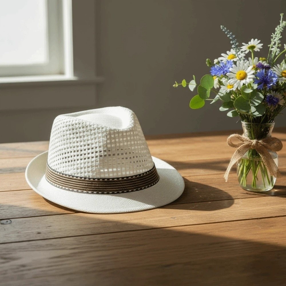 Chapéu Panamá Masculino de Aba - Mens Fashion Bucket Hat avaliação e preço
