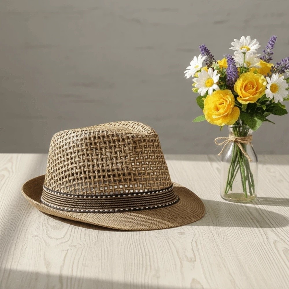 Chapéu Panamá Masculino de Aba - Mens Fashion Bucket Hat avaliação e preço