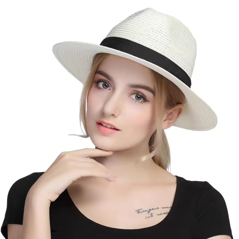 Chapéu de Palha Panamá Natural - Mens Fashion Bucket Hat avaliação e preço