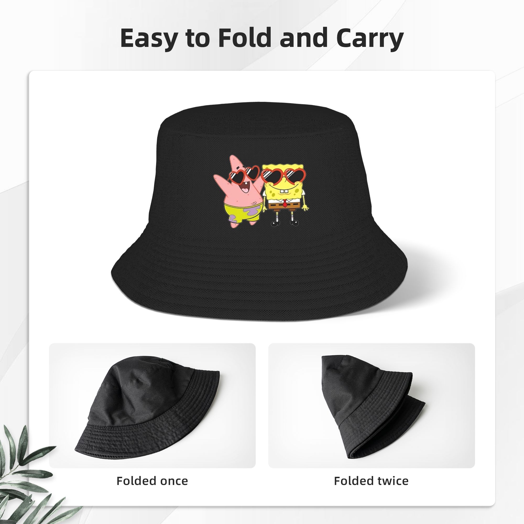 Chapéu Bucket do Bob Esponja c - Mens Fashion Bucket Hat avaliação e preço
