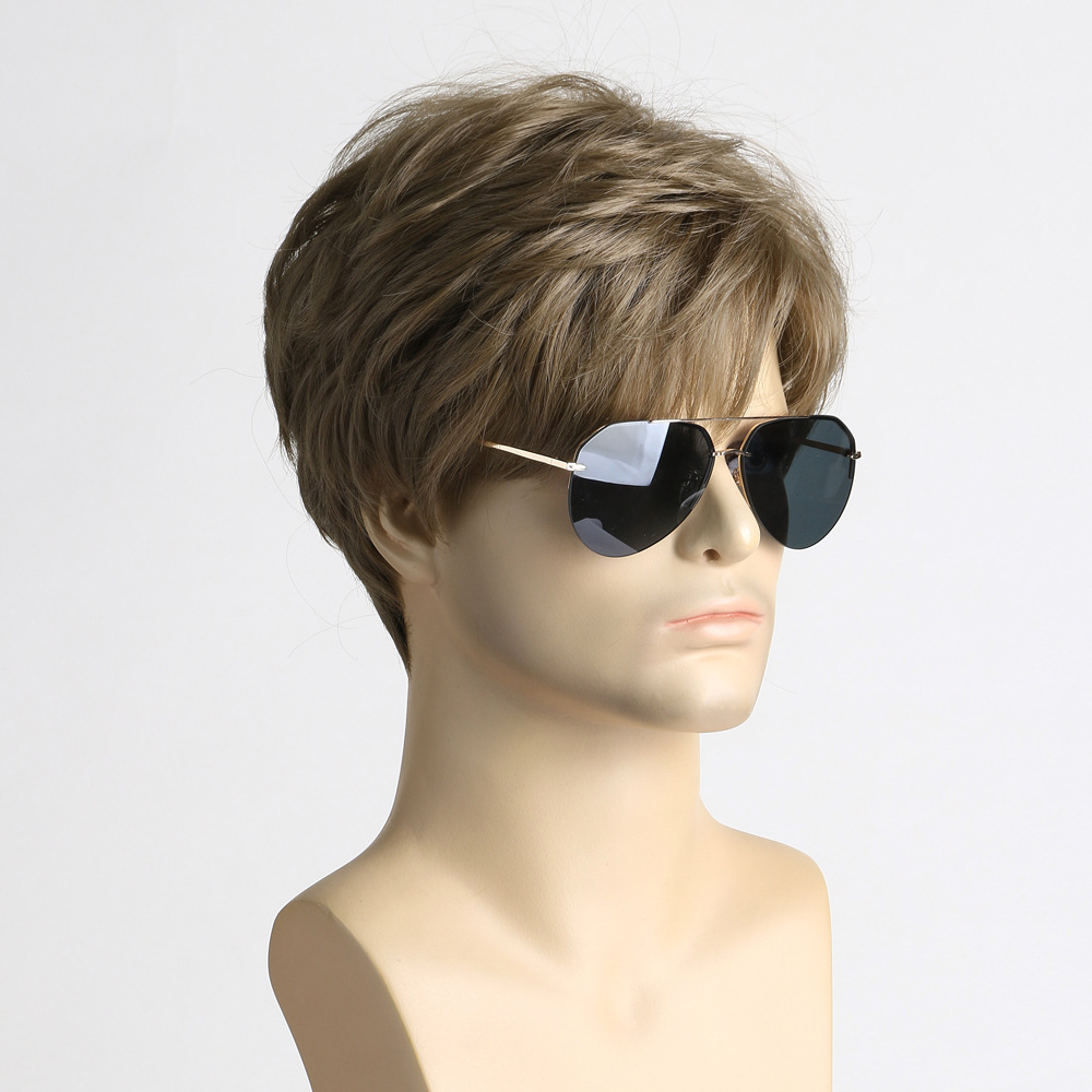 Peruca Sintética Curta Marrom  - Men'S Fashion Looks 2026 avaliação e preço