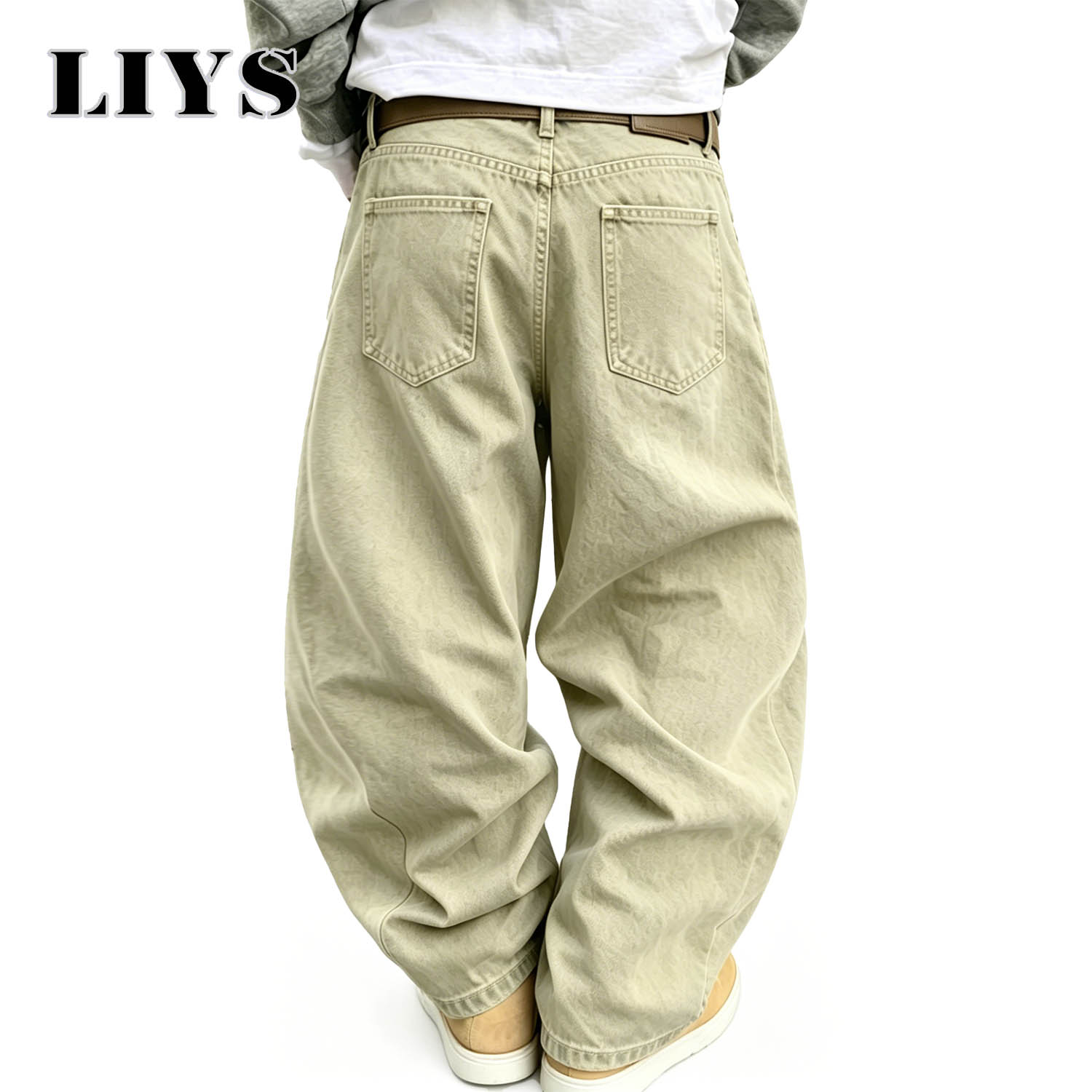 Calça Jeans Masculina LIYS Est - Men'S Fashion Khaki Pants avaliação e preço
