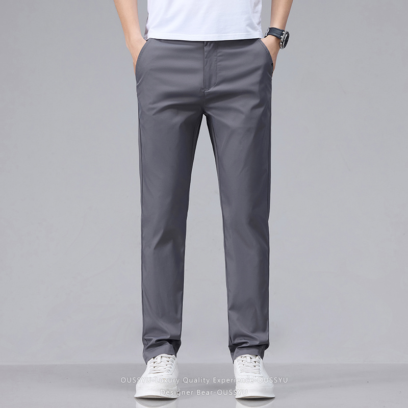 Calças Casuais Finas de Verão  - Men'S Fashion Khaki Pants avaliação e preço