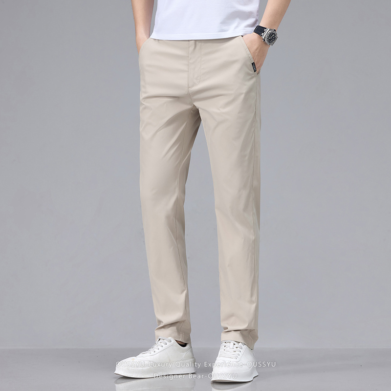 Calças Casuais Finas de Verão  - Men'S Fashion Khaki Pants avaliação e preço