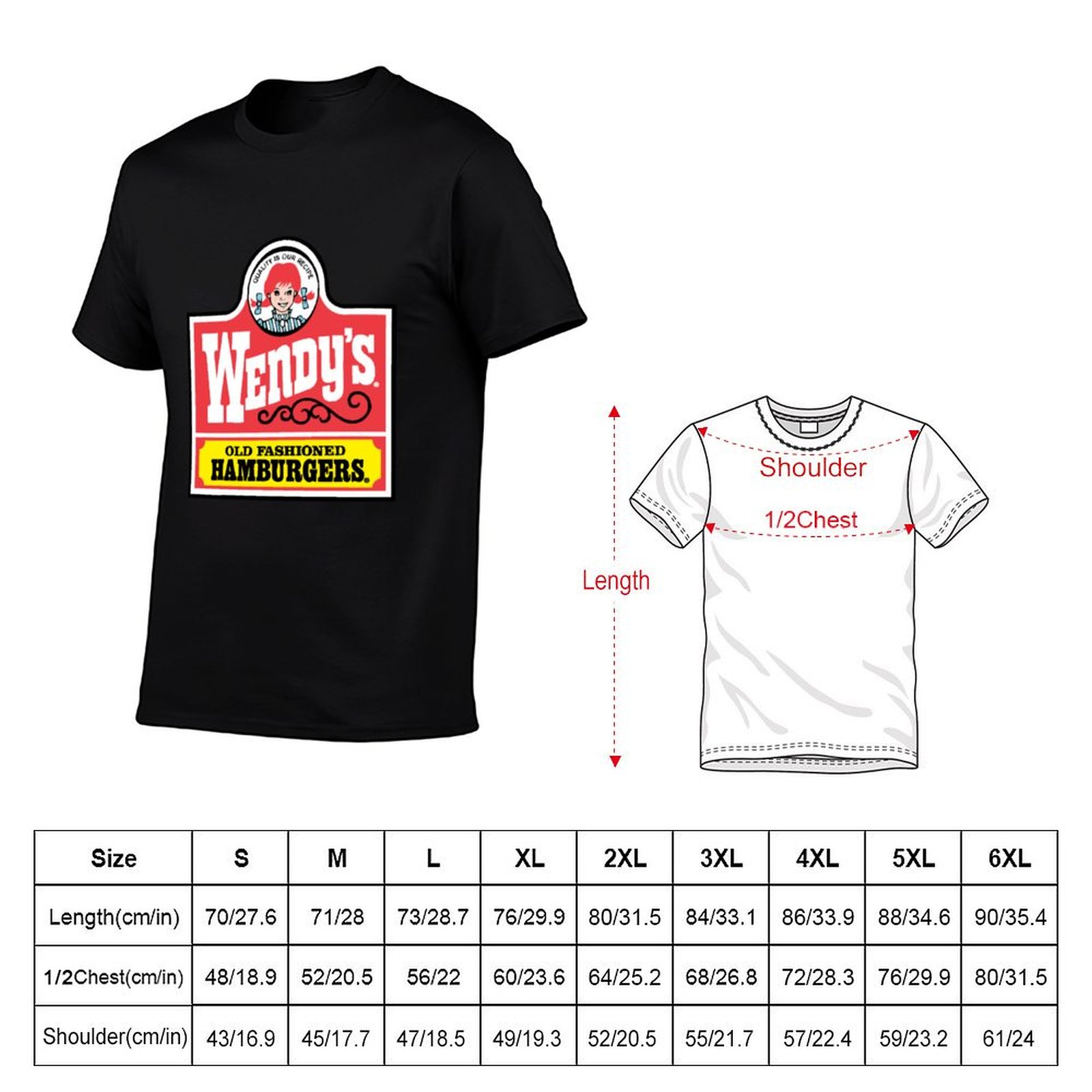 Camiseta retrô Wendy's Old Fas - Men'S Fashion Hamburg avaliação e preço