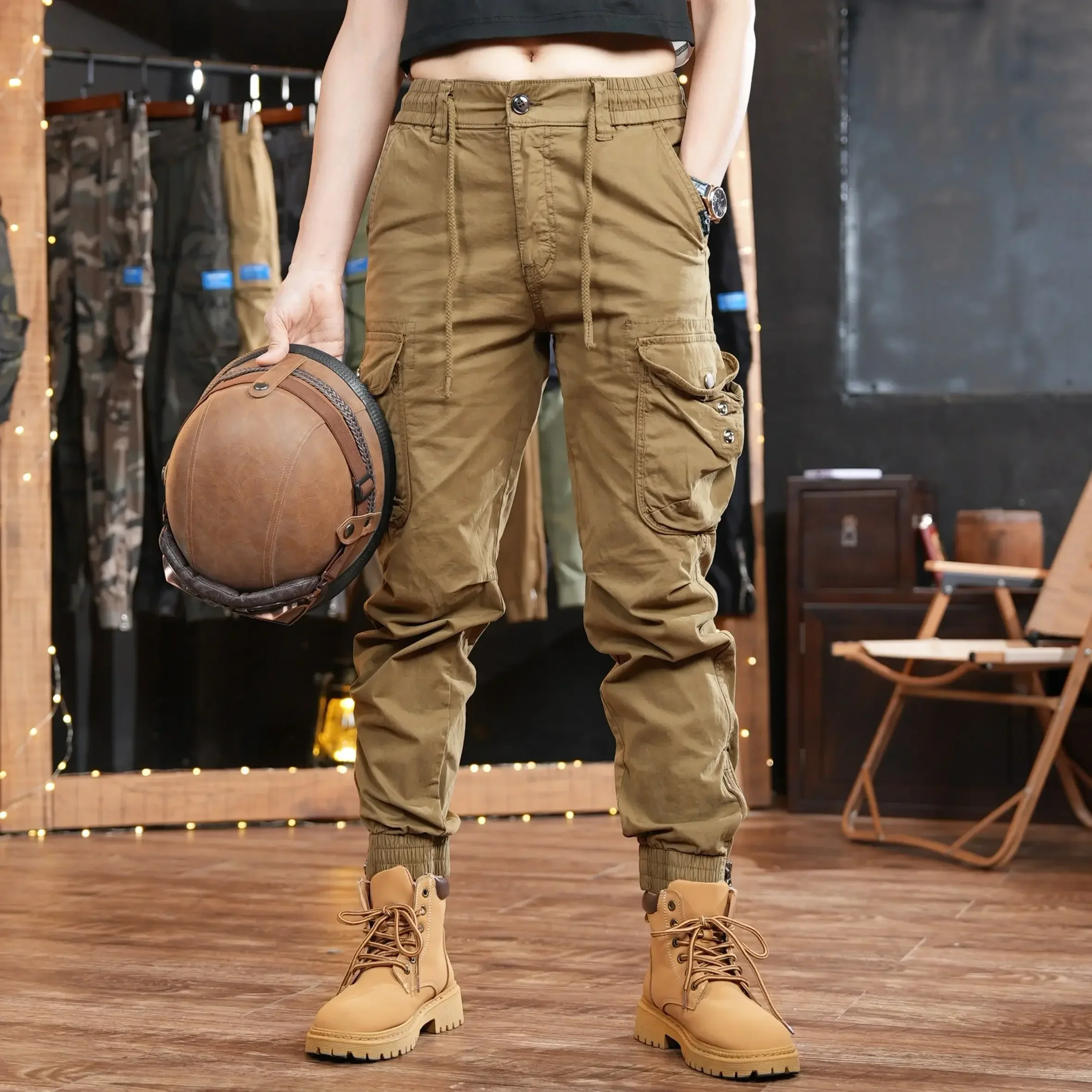 Multi bolso ao ar livre calças - Men'S Fashion Khaki Pants avaliação e preço