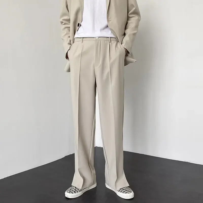 Calças de Terno Masculinas Est - Men'S Fashion Khaki Pants avaliação e preço