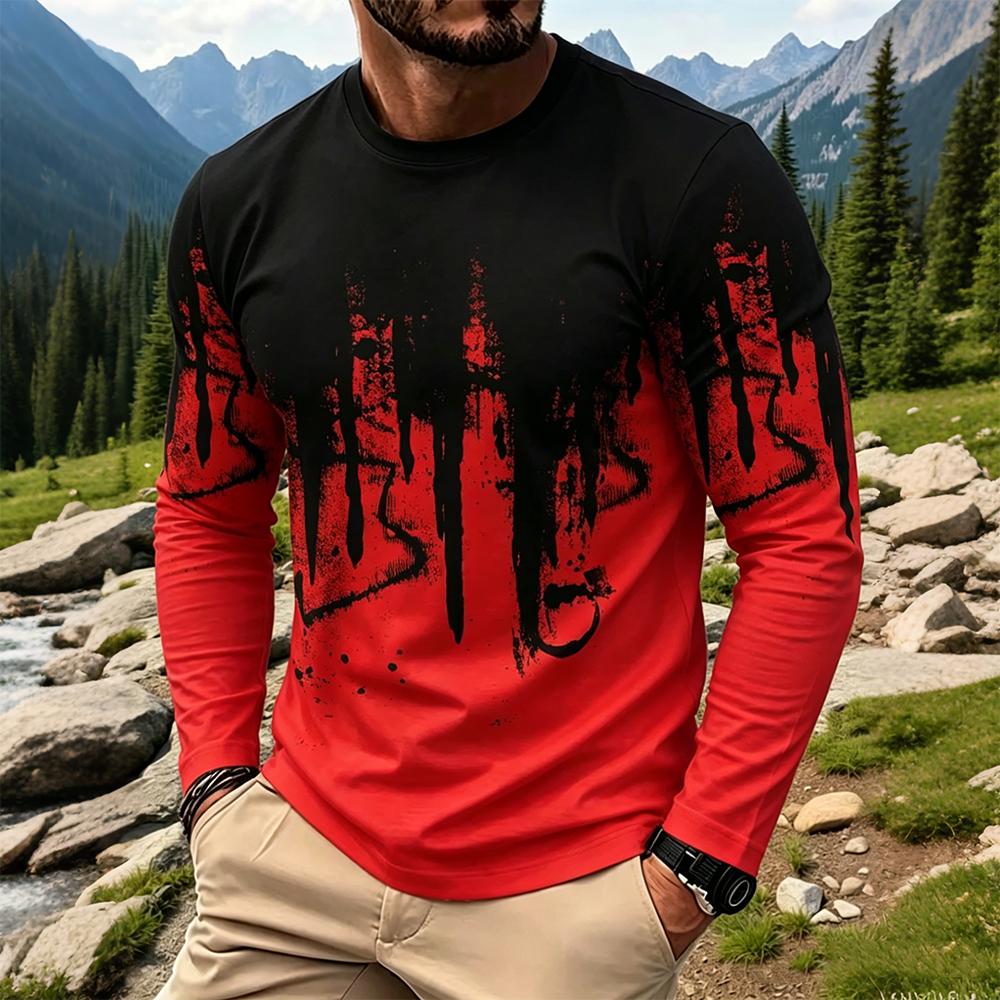 Camiseta Masculina de Manga Lo - Men'S Fashion T Shirts avaliação e preço